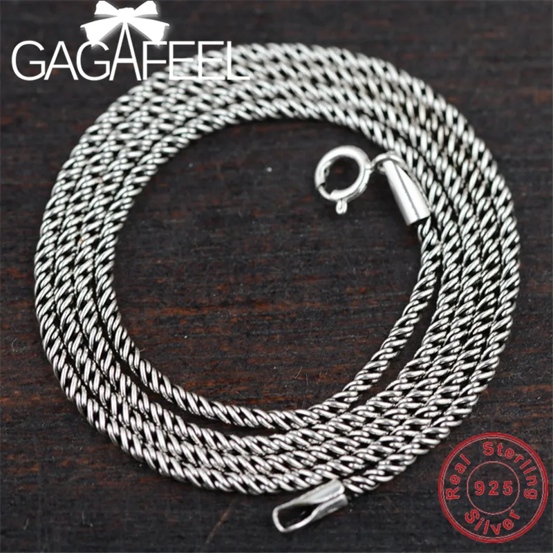 GAGAFEEL 100% Real 925 Sterling Silver Chains Necklaces for Women Thai Silver Jewelry Accessories 18-20inch
GAGAFEEL 100% Real 925 Sterling Silver Chains Necklaces for Women Thai Silver Jewelry Accessories 18-20inch