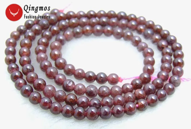 Qingmos Brown Beads for Jewelry Making with 3-4mm Round High Quality Natural Garnet Stone Loose Beads Strand 15"-los202
Qingmos Brown Beads for Jewelry Making with 3-4mm Round High Quality Natural Garnet Stone Loose Beads Strand 15"-los202
