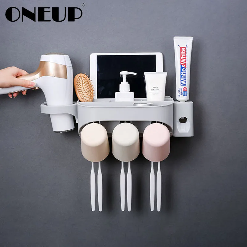 ONEUP Toothbrush Holder Toothpaste Squeezer Dispenser Bathroom Storage Box Wall Mount Bathroom Accessories Sets Household Items
ONEUP Toothbrush Holder Toothpaste Squeezer Dispenser Bathroom Storage Box Wall Mount Bathroom Accessories Sets Household Items