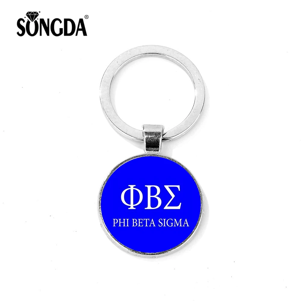 SONGDA Minimalism Phi Beta Sigma Fraternity Keychain Blue Greek Letter Glass Photo Cabochon Silver Plated Metal Key Ring for Men
SONGDA Minimalism Phi Beta Sigma Fraternity Keychain Blue Greek Letter Glass Photo Cabochon Silver Plated Metal Key Ring for Men
