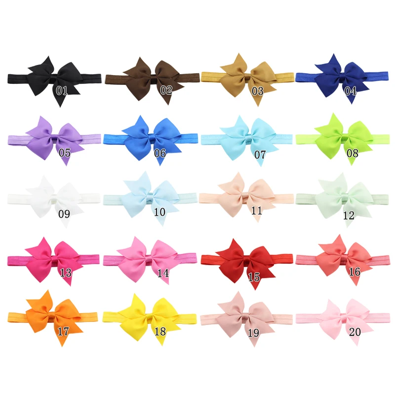 Lovely Printed Floral Fabric Bow Headband Striped Dots Knot Elastic Nylon Hair Band For Girl Children Headwear (5)