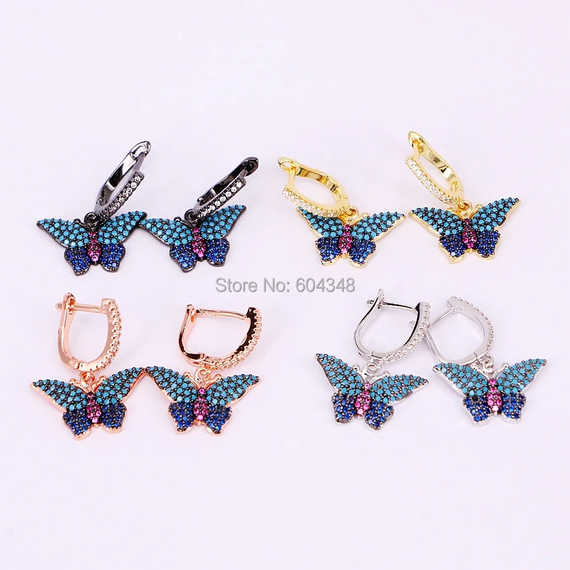 5 Pairs ZYZ186-8514 Fashion Micro pave CZ butterfly insect earrings, blue stones wings insect jewelry earrings gift for women
5 Pairs ZYZ186-8514 Fashion Micro pave CZ butterfly insect earrings, blue stones wings insect jewelry earrings gift for women