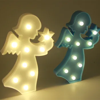 Creative 9 LED 3D Angel Plastic Night Light Kawaii Marquee Desk Table Lamp Letter Kids Bedroom Decoration Fairy Xmas Lighting
Creative 9 LED 3D Angel Plastic Night Light Kawaii Marquee Desk Table Lamp Letter Kids Bedroom Decoration Fairy Xmas Lighting