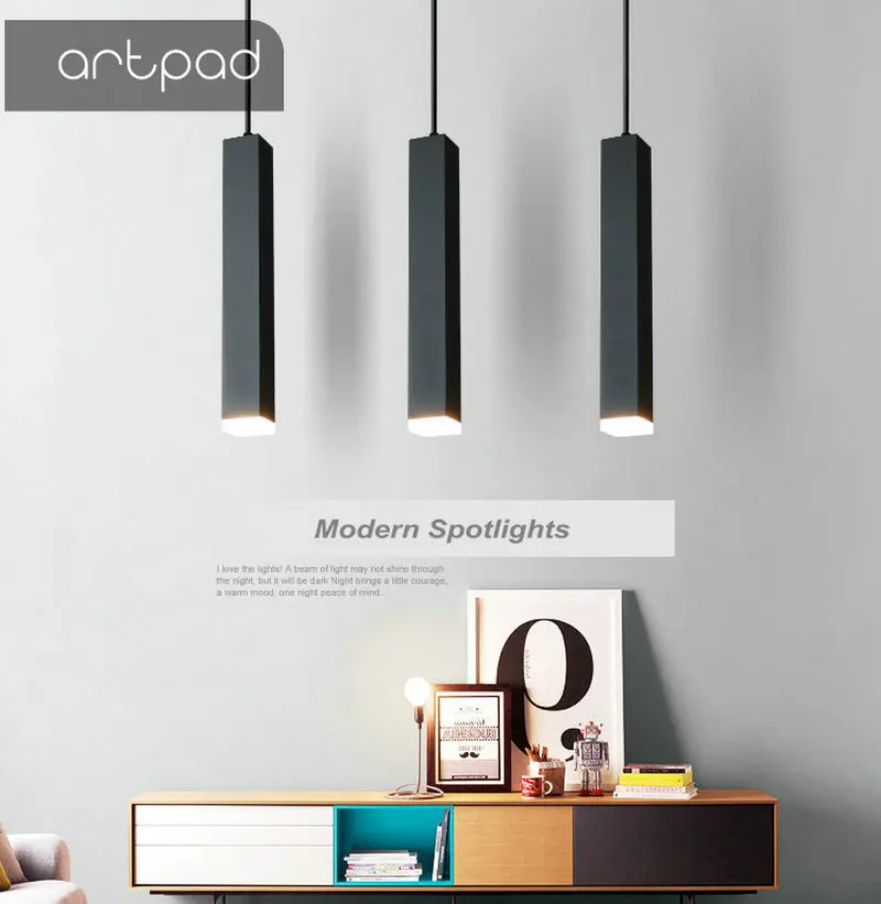 Artpad Скандинавский современный квадратный длинный куб подвесной светильник AC220V 3