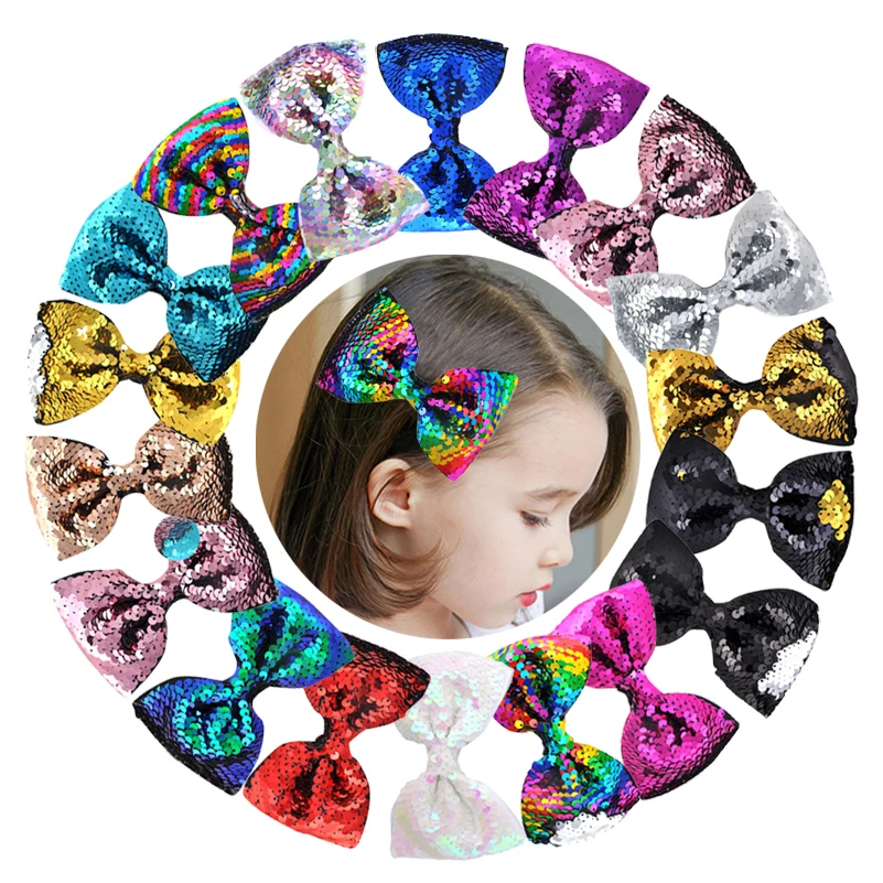 18pcs/lot 4.7 Inch Reversible Sequin Scales Mermaid Hair Bows Kids Hairpins Hair Clips for Women Girls Princess Hair Accessories
18pcs/lot 4.7 Inch Reversible Sequin Scales Mermaid Hair Bows Kids Hairpins Hair Clips for Women Girls Princess Hair Accessories