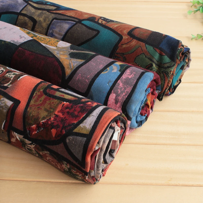 Ethnic Oil Painting Art Printing Cotton Linen Fabric For Clothing Summer Dress Curtains Sofa Pillow Background Decorative Cloth
Ethnic Oil Painting Art Printing Cotton Linen Fabric For Clothing Summer Dress Curtains Sofa Pillow Background Decorative Cloth