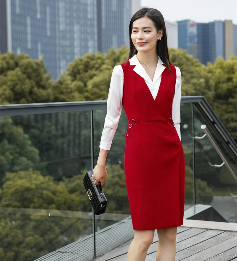 Uniform Designs 2018 New Spring Fall Professional Business Work Suits With 2 Piece Blouses And Dress Office Ladies Blazers Sets
Uniform Designs 2018 New Spring Fall Professional Business Work Suits With 2 Piece Blouses And Dress Office Ladies Blazers Sets