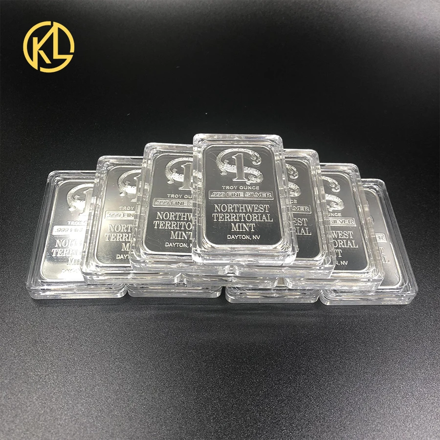 CO025 10pcs TROY OUNCE 999 FINE Silver Plated Metal Bar Northwest Territorial Mint Art Crafts Bullion Bar Coin for Collection
CO025 10pcs TROY OUNCE 999 FINE Silver Plated Metal Bar Northwest Territorial Mint Art Crafts Bullion Bar Coin for Collection