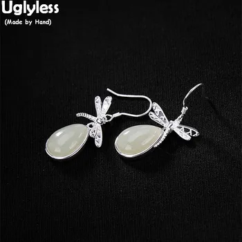 Uglyless 100% Real 925 Sterling Silver Handmade Dragonfly Earrings for Women Water Drop White Jade Earrings Fine Jewelry Brincos
Uglyless 100% Real 925 Sterling Silver Handmade Dragonfly Earrings for Women Water Drop White Jade Earrings Fine Jewelry Brincos