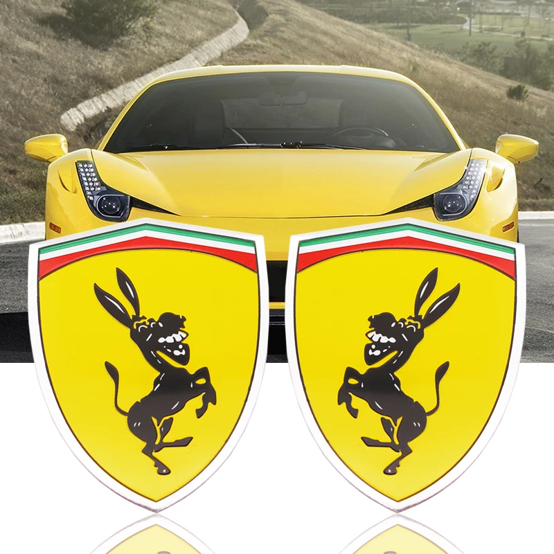 1PCS 3D Aluminum Donkey Logo Car Window Body Sticker Emblem Decal wheel sticker Accessories Fit Funny Prank Sticker For Ferrari
1PCS 3D Aluminum Donkey Logo Car Window Body Sticker Emblem Decal wheel sticker Accessories Fit Funny Prank Sticker For Ferrari