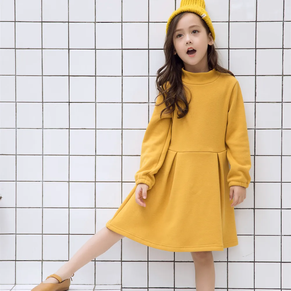 2018 New Baby Girls Autumn Winter Dress Long Sleeve Thick Velvet Dress Kids School Casual Solid Color Turtleneck Fashion Dresses
2018 New Baby Girls Autumn Winter Dress Long Sleeve Thick Velvet Dress Kids School Casual Solid Color Turtleneck Fashion Dresses