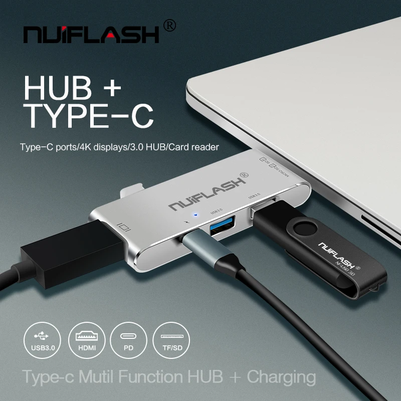 Nuiflash 7 Port TYPEC USB Hub MINI USB 3.0 High Speed Hub Splitter Box For PC Laptop U Disk Card Reader Mobile Phone Hub
Nuiflash 7 Port TYPEC USB Hub MINI USB 3.0 High Speed Hub Splitter Box For PC Laptop U Disk Card Reader Mobile Phone Hub