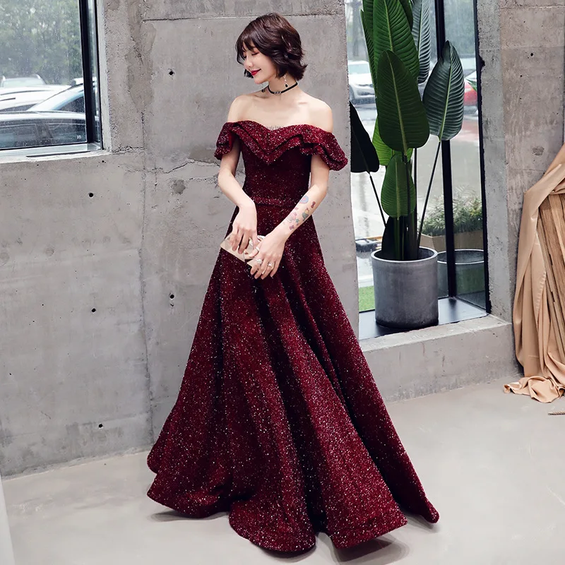 2019 Burgundy Sequin Long Evening Dresses Sexy prom gowns Formal Party dress vestido de festa Elegant Lace robe longue
2019 Burgundy Sequin Long Evening Dresses Sexy prom gowns Formal Party dress vestido de festa Elegant Lace robe longue