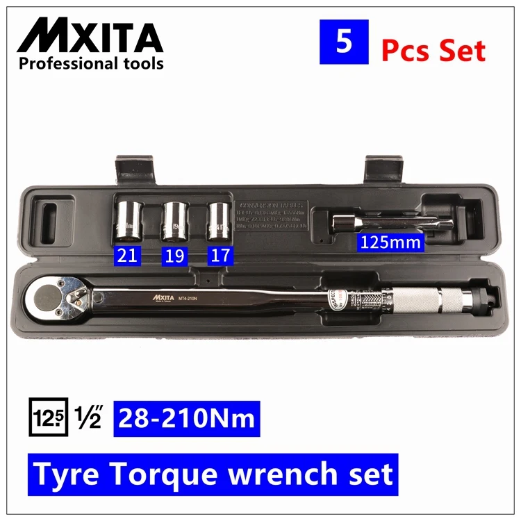MXITA 5Pcs kit Spanner tyre whorl torque wrench Set Car repair tool 1/2 28-210NM hand tool set
MXITA 5Pcs kit Spanner tyre whorl torque wrench Set Car repair tool 1/2 28-210NM hand tool set