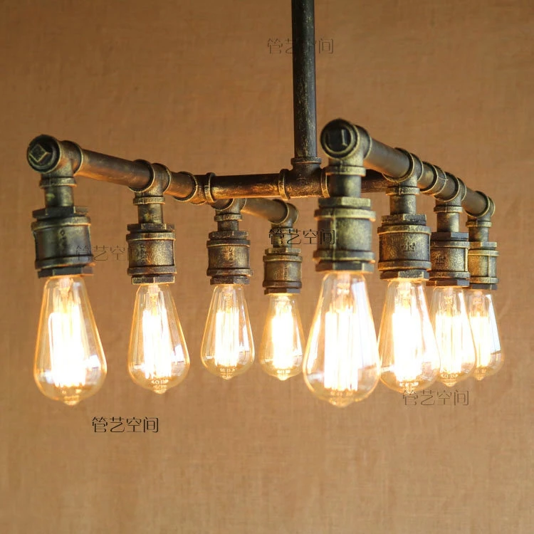 Iron art living room dining room study bar personality Edison American retro industrial wind bar water pipe Chandelier
Iron art living room dining room study bar personality Edison American retro industrial wind bar water pipe Chandelier
