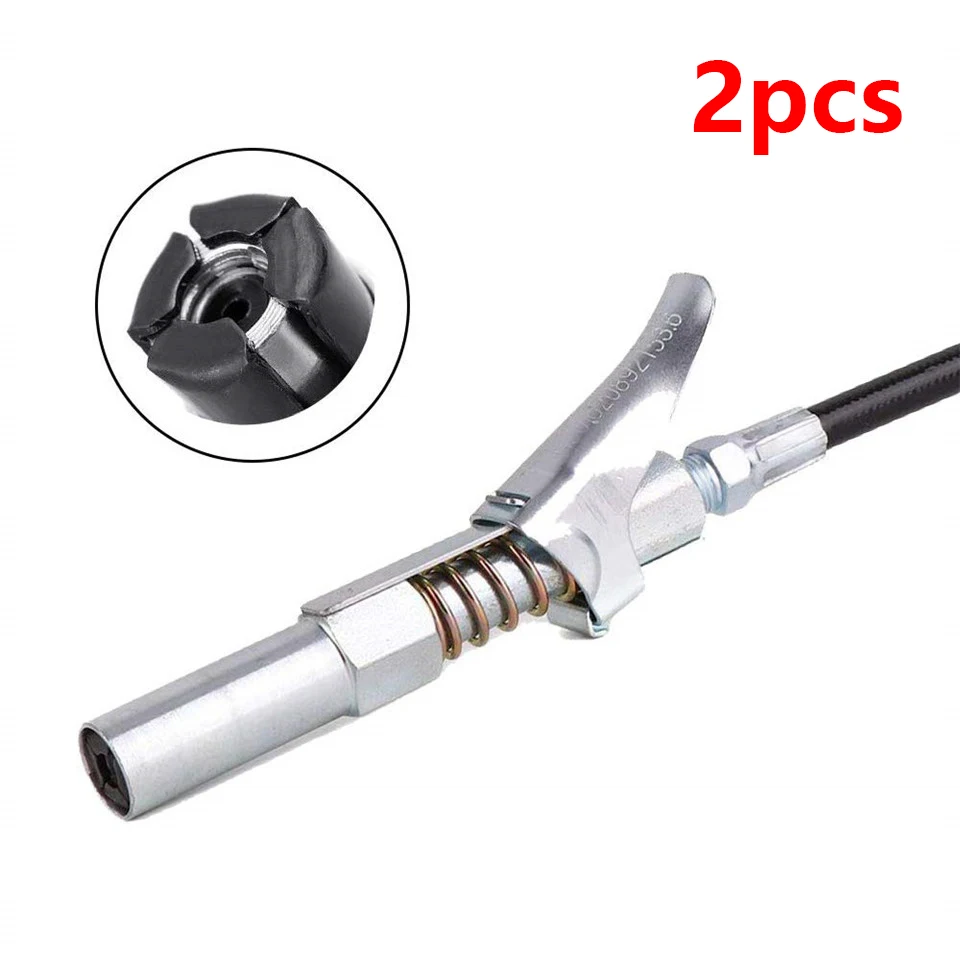 Grease Coupler Locks onto Fittings Rated 10,000 PSI 1/8 inch NPT Extended Grease Gun Coupler Quick Release XL
Grease Coupler Locks onto Fittings Rated 10,000 PSI 1/8 inch NPT Extended Grease Gun Coupler Quick Release XL