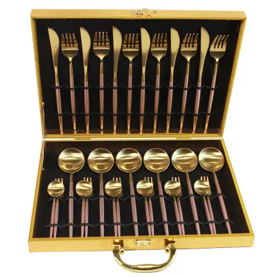 30-Pieces Black Gold Dinnerware Set 18/10 Stainless Steel Dinner Knife Fork White Gold Cutlery Set Pink With Giftbox
30-Pieces Black Gold Dinnerware Set 18/10 Stainless Steel Dinner Knife Fork White Gold Cutlery Set Pink With Giftbox