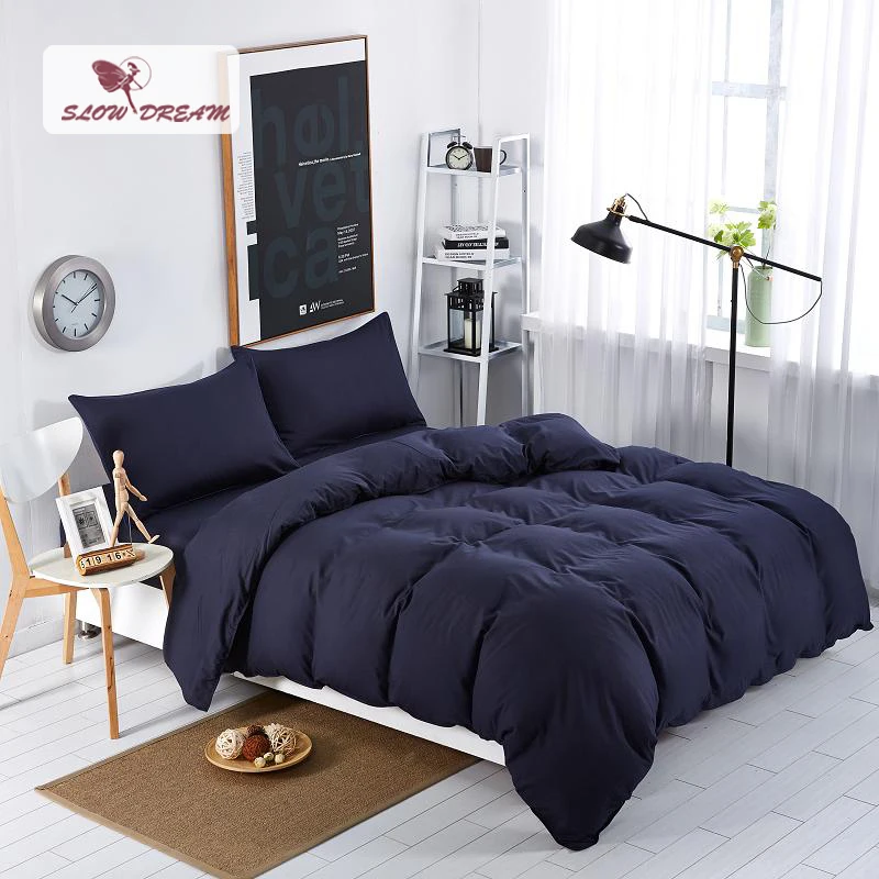 SlowDream Navy Solid Color Bedding Set Duvet Cover Bed Sheet Pillowcase Bed Linen Japan Style Decor Home Double Queen Bedspread
SlowDream Navy Solid Color Bedding Set Duvet Cover Bed Sheet Pillowcase Bed Linen Japan Style Decor Home Double Queen Bedspread