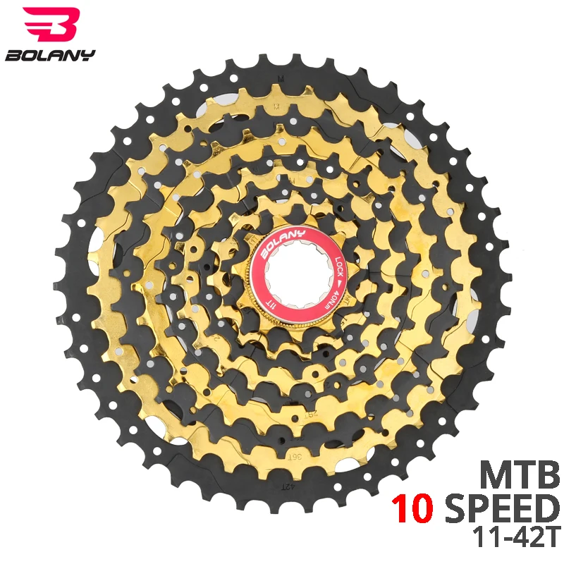 BOLANY MTB Bike Gold Cassette 10S 30 Speed 11-42T Sprockets Golden Freewheel Mountain Bicycle For Accessories Parts Sprockets
BOLANY MTB Bike Gold Cassette 10S 30 Speed 11-42T Sprockets Golden Freewheel Mountain Bicycle For Accessories Parts Sprockets