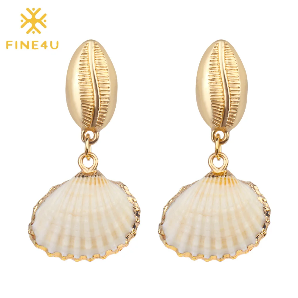 FINE4U E076 Natural Sea Shell Dangle Earrings For Women Summer Beach Shells Drop Earrings 2019 New Bohemia Jewelry
FINE4U E076 Natural Sea Shell Dangle Earrings For Women Summer Beach Shells Drop Earrings 2019 New Bohemia Jewelry