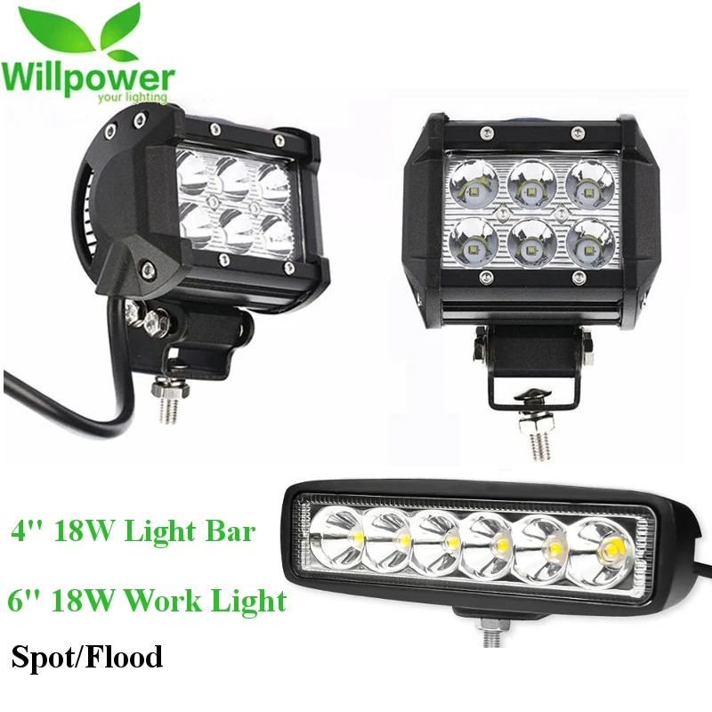 2PC Spot Flood Beam 12v 24v 4''6'' 18W LED Work Light LED Light Bar Light Lamp 4x4 For JEEP Truck Car Boat Motorcycle Tractor
2PC Spot Flood Beam 12v 24v 4''6'' 18W LED Work Light LED Light Bar Light Lamp 4x4 For JEEP Truck Car Boat Motorcycle Tractor