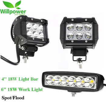 2PC Spot Flood Beam 12v 24v 4''6'' 18W LED Work Light LED Light Bar Light Lamp 4x4 For JEEP Truck Car Boat Motorcycle Tractor 
2PC Spot Flood Beam 12v 24v 4''6'' 18W LED Work Light LED Light Bar Light Lamp 4x4 For JEEP Truck Car Boat Motorcycle Tractor