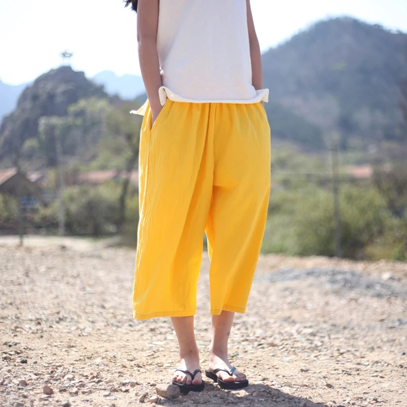 Johnature Women Wide Leg Pants Elastic Waist 2019 Autumn New Casual Trouser Loose Vintage Cotton Linen Ankle-Length Pants
Johnature Women Wide Leg Pants Elastic Waist 2019 Autumn New Casual Trouser Loose Vintage Cotton Linen Ankle-Length Pants
