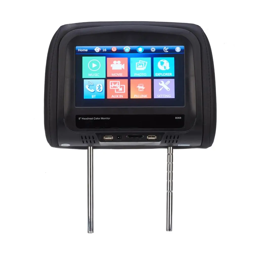 8 inch Car Headrest Monitor LCD Touch Screen Pillow Monitor Support USB SD Bluetooth Built-in Speaker
8 inch Car Headrest Monitor LCD Touch Screen Pillow Monitor Support USB SD Bluetooth Built-in Speaker