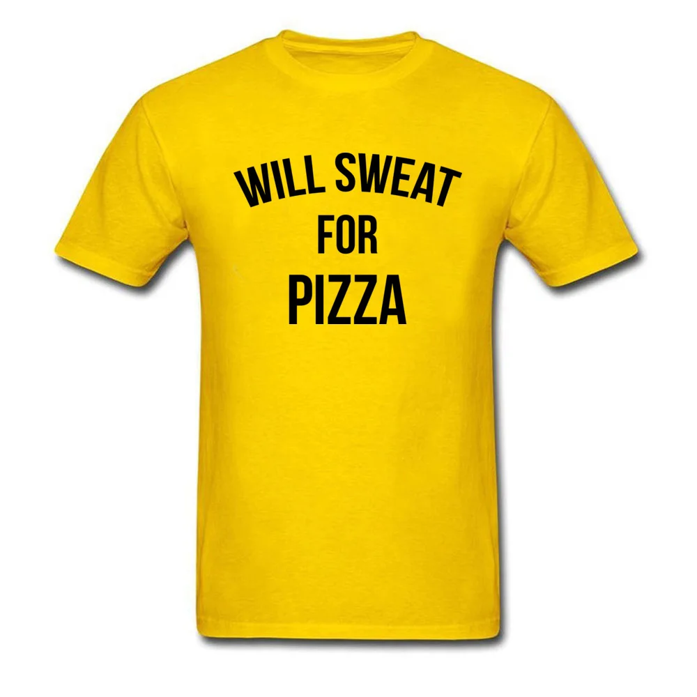 WILL SWEAT FOR PIZZA Customized Summer/Fall Pure Cotton O Neck Boy Tops & Tees Tshirts 2018 Fashion Short Sleeve Top T-shirts WILL SWEAT FOR PIZZA yellow