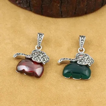 FNJ MARCASITE Elephant Pendant 925 Silver Hang Green Red Stone Pure S925 Thai Silver Pendants Women for Jewelry Making
FNJ MARCASITE Elephant Pendant 925 Silver Hang Green Red Stone Pure S925 Thai Silver Pendants Women for Jewelry Making