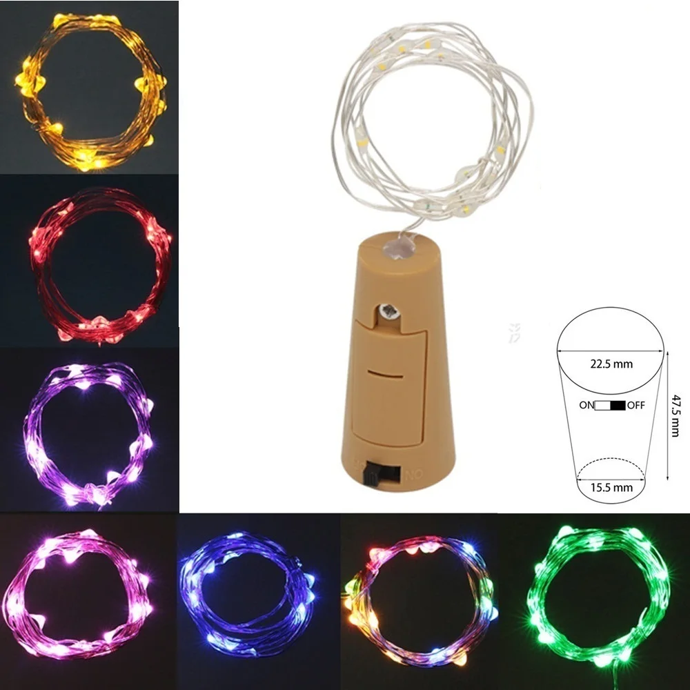 5X-2M-20-LED-Bottle-Stopper-String-lights-Silver-Wire-Fairy-Light-Glass-Wine-Cork-Shaped