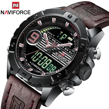 NAVIFORCE 9146 Fashion Red Men Sport Watches Mens LED Analog Digital Watch Army Military Leather Quartz Watch Relogio Masculino
NAVIFORCE 9146 Fashion Red Men Sport Watches Mens LED Analog Digital Watch Army Military Leather Quartz Watch Relogio Masculino