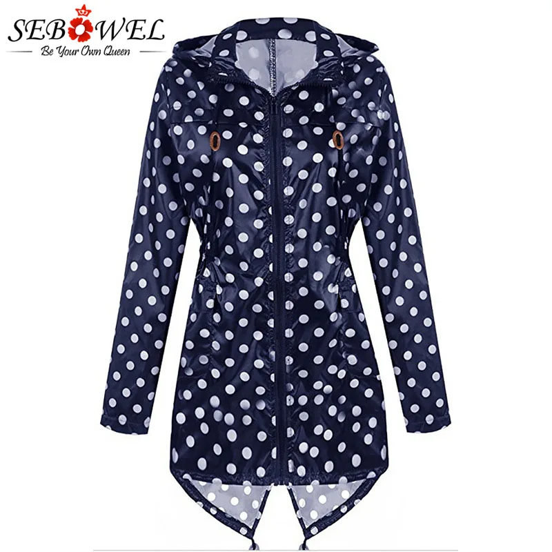 SEBOWEL Woman's Hooded Long Windbreaker Polka Dot Long-sleeved Style Coats Zipper New 2019 Autumn Winter Female Outwear Clothing
SEBOWEL Woman's Hooded Long Windbreaker Polka Dot Long-sleeved Style Coats Zipper New 2019 Autumn Winter Female Outwear Clothing