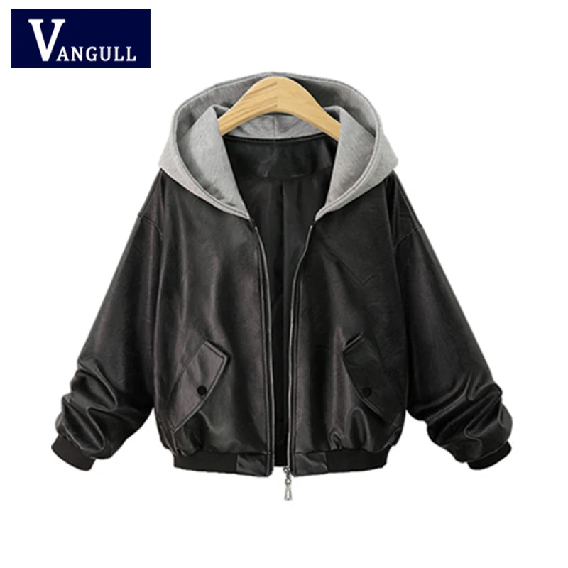 Plus size 4XL Leather Jacket Women Hooded Coat Spliced Cool Fashion Streetwear Coats Autumn Winter PU Jackets Outwear 2018 New
Plus size 4XL Leather Jacket Women Hooded Coat Spliced Cool Fashion Streetwear Coats Autumn Winter PU Jackets Outwear 2018 New