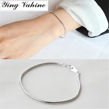 ying Vahine 925 Sterling Silver Jewelry Simple 2mm Snake Chain Bracelet for Women pulseras mujer
ying Vahine 925 Sterling Silver Jewelry Simple 2mm Snake Chain Bracelet for Women pulseras mujer