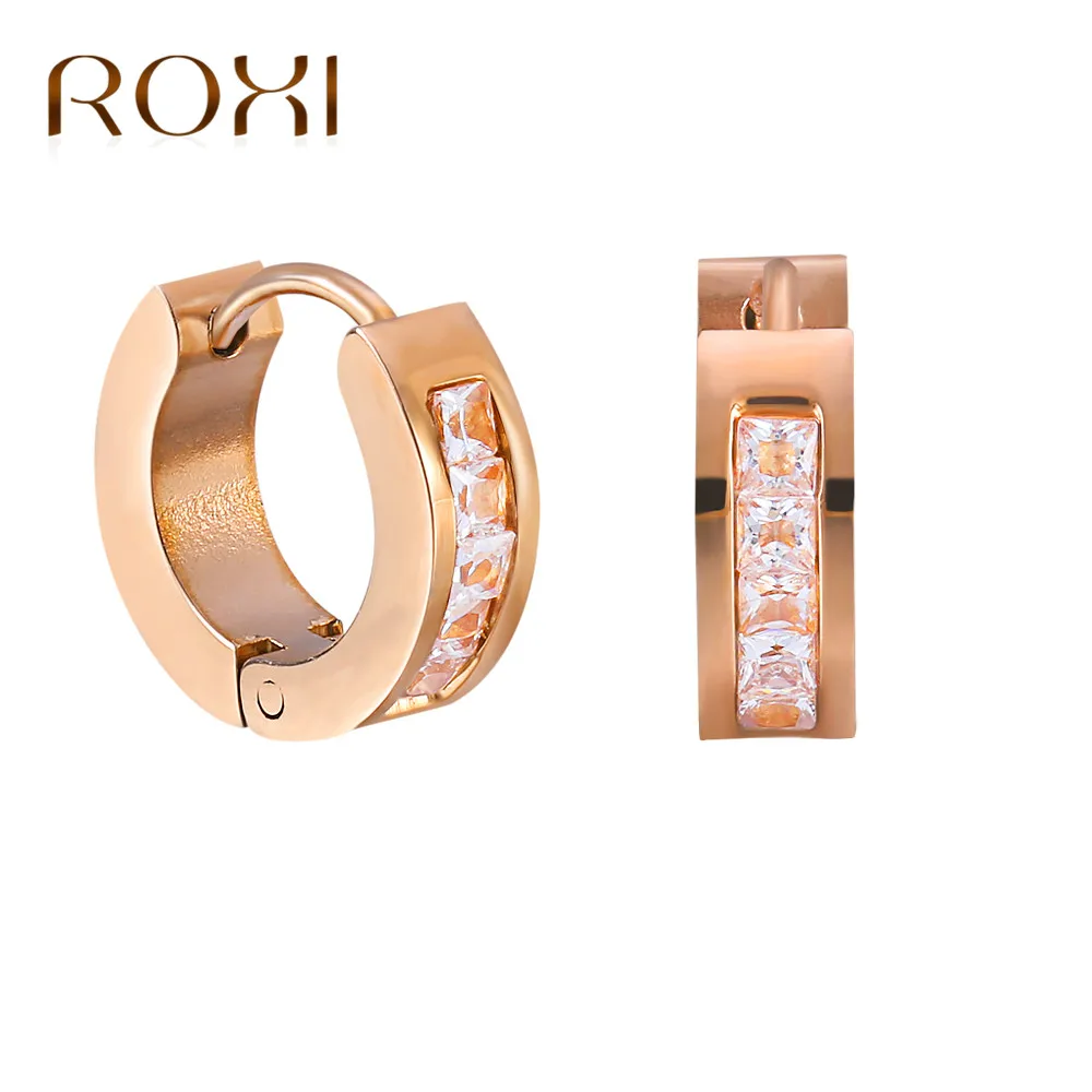 ROXI New Trendy Hoop Earrings Fashion Jewelry Rose Gold Stainless Steel Earrings for Women AAA Zirconia Round Earring oorbellen
ROXI New Trendy Hoop Earrings Fashion Jewelry Rose Gold Stainless Steel Earrings for Women AAA Zirconia Round Earring oorbellen