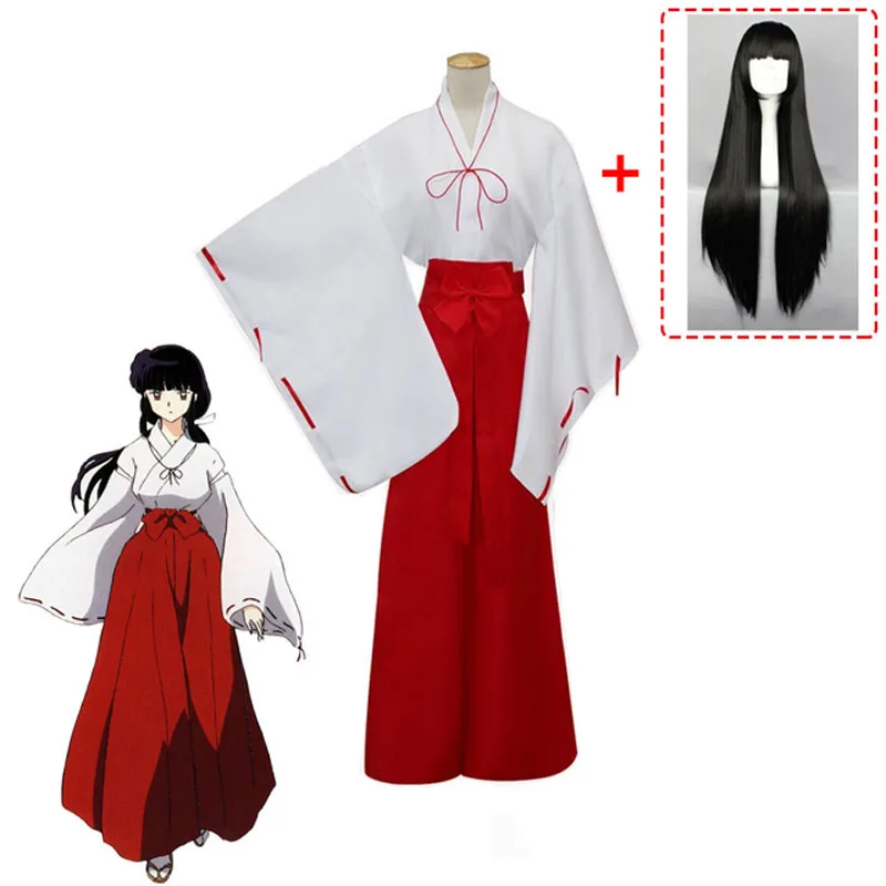 Костюм для косплея аниме Inuyasha Kikyo Женский японский комплект кимоно колокольчик
