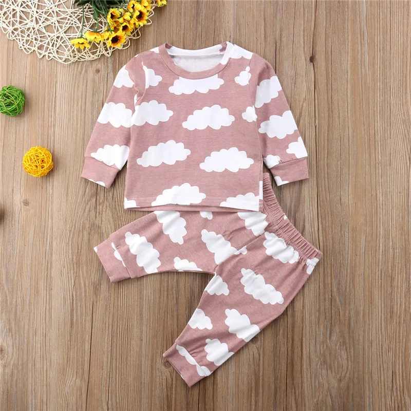 Autumn Long Sleeve T-shirt Cloud Tops Long Pants Girls Clothing Pink Cotton Cute Outfits 2PCS Newborn Baby Girl Clothes Set
Autumn Long Sleeve T-shirt Cloud Tops Long Pants Girls Clothing Pink Cotton Cute Outfits 2PCS Newborn Baby Girl Clothes Set
