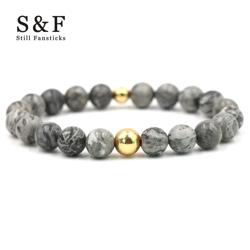 Natural Map Stone Copper Bead Bracelet 8mm Pulseira Masculina Feminina Men Jewelry Bracelets For Women Erkek Bileklik Elastic
Natural Map Stone Copper Bead Bracelet 8mm Pulseira Masculina Feminina Men Jewelry Bracelets For Women Erkek Bileklik Elastic