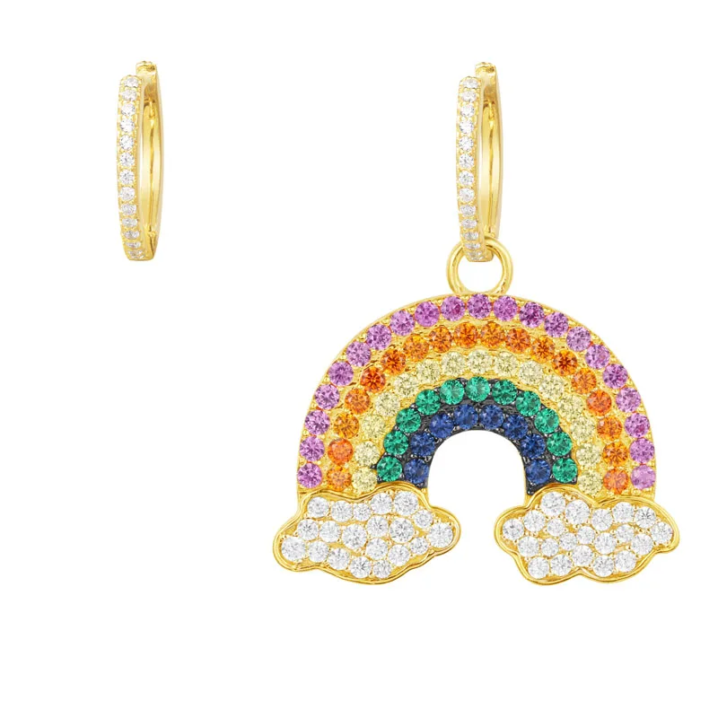 SLJELY 925 Sterling Silver Yellow Gold Color Asymmetry Rainbow Earrings Colorful Cubic Zirconia Women Monaco ARC EN CIEL Jewelry
SLJELY 925 Sterling Silver Yellow Gold Color Asymmetry Rainbow Earrings Colorful Cubic Zirconia Women Monaco ARC EN CIEL Jewelry