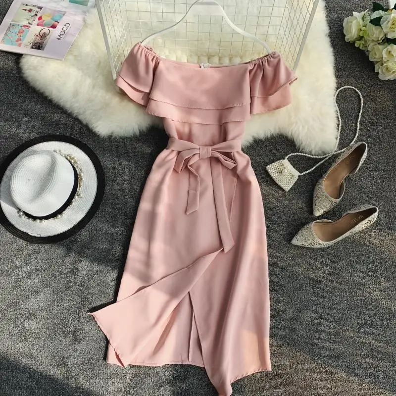 Women Party Dresses 2019 Fashion Summer Sexy Slash Neck Lotus Leaf Slim Vintage Dresses Ladies Elegant Beach Robe Vestidos Mujer
Women Party Dresses 2019 Fashion Summer Sexy Slash Neck Lotus Leaf Slim Vintage Dresses Ladies Elegant Beach Robe Vestidos Mujer