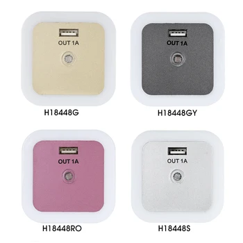 Mini Light Sensor LED Night Light with USB Interface Wall Night Light for Baby Room Bedroom AC100V-240V USB Interface Night Lamp
Mini Light Sensor LED Night Light with USB Interface Wall Night Light for Baby Room Bedroom AC100V-240V USB Interface Night Lamp