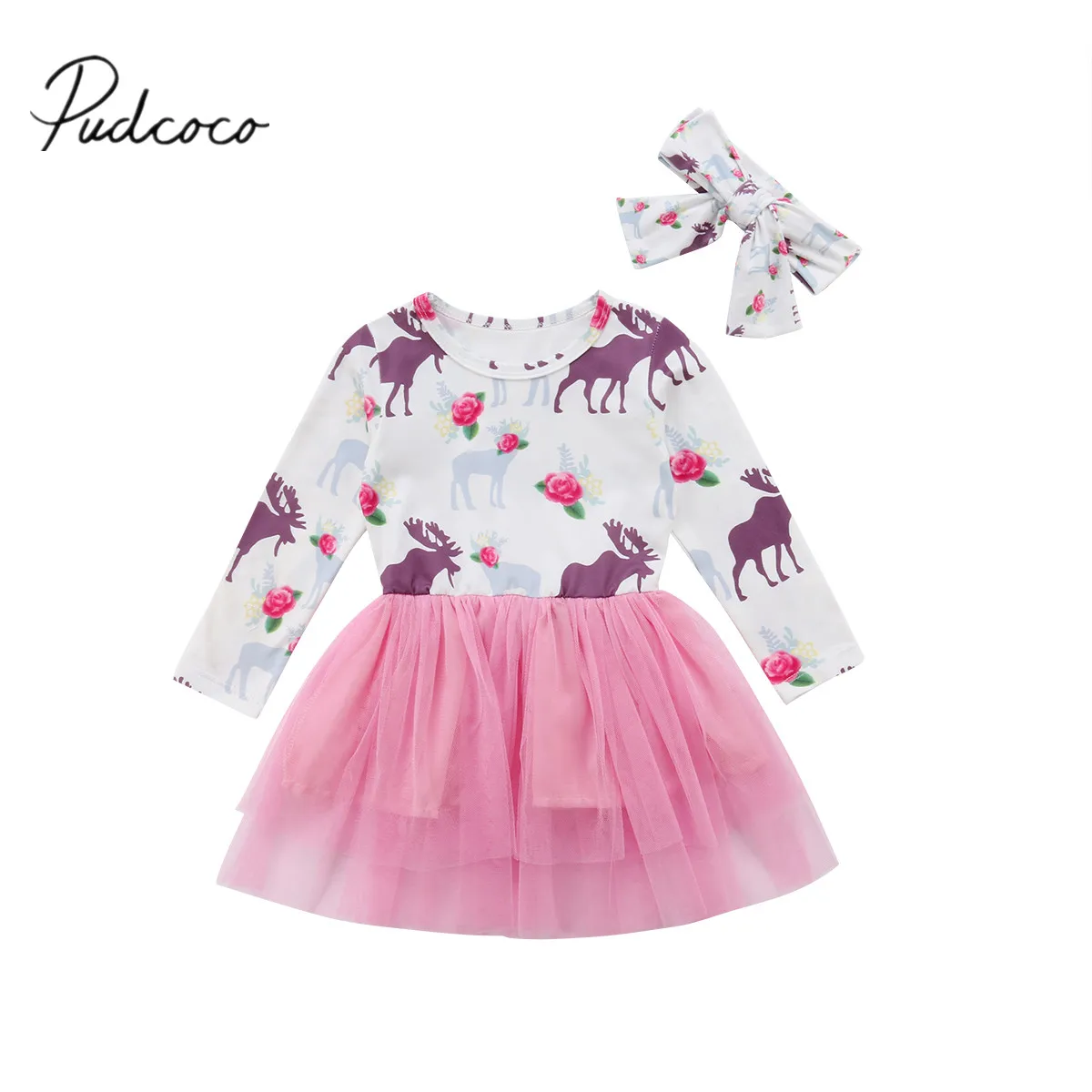 2018 Brand New Christmas Toddler Kids Baby Girl Dress 2PCS Long Sleeve Cartoon Deer Lace Patchwork Chiffon Dress+Headband
2018 Brand New Christmas Toddler Kids Baby Girl Dress 2PCS Long Sleeve Cartoon Deer Lace Patchwork Chiffon Dress+Headband