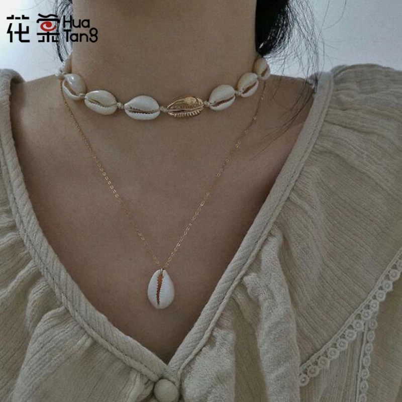HuaTang Bohemian Sea Shell Choker Pendant Necklace Women Gold Color Multi-layer Chain Necklaces Jewelry Collares2356
HuaTang Bohemian Sea Shell Choker Pendant Necklace Women Gold Color Multi-layer Chain Necklaces Jewelry Collares2356