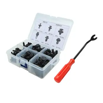 uxcell 102pcs Plastic Clips Push Pin Rivets Fasteners Set Car Bumper Fender Retainer Trim Panel Screws Kit w Removal Tool
uxcell 102pcs Plastic Clips Push Pin Rivets Fasteners Set Car Bumper Fender Retainer Trim Panel Screws Kit w Removal Tool