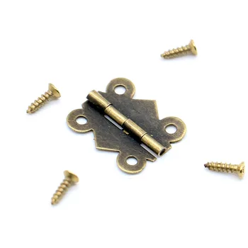 10pcs NAIERDI Mini Butterfly Door Hinges 20mm x17mm Bronze Cabinet Drawer Jewellery Box Decorate Hinge For Furniture Hardware