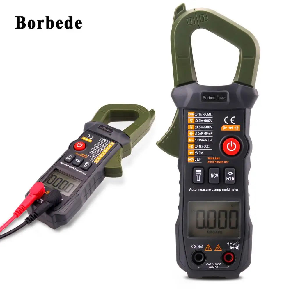 Borbede Digital Clamp Meter Multimeter Automatic Identification 6000 Counts DC AC Resistance Capacitance Diode NCV Tester Mini
Borbede Digital Clamp Meter Multimeter Automatic Identification 6000 Counts DC AC Resistance Capacitance Diode NCV Tester Mini