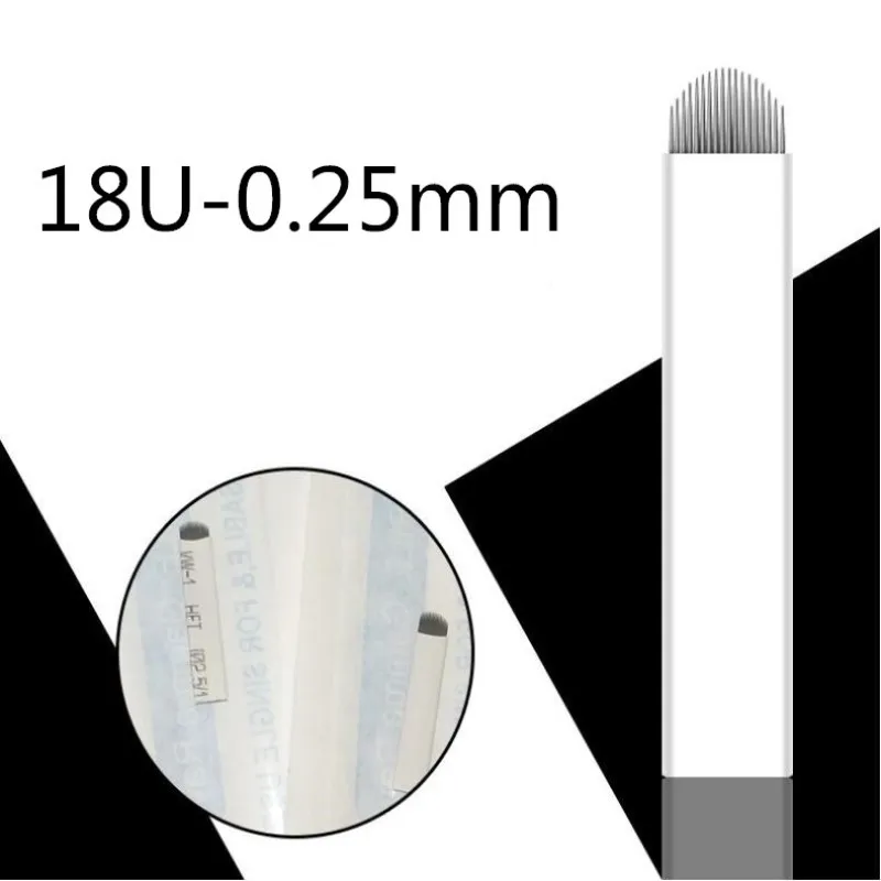 0.25mm U Shape 12/14/16/18 Pins Tattoo Needles Permanent Makeup Eyebrow Embroidery Blade For 3D Microblading Manual Tattoo Pen
0.25mm U Shape 12/14/16/18 Pins Tattoo Needles Permanent Makeup Eyebrow Embroidery Blade For 3D Microblading Manual Tattoo Pen