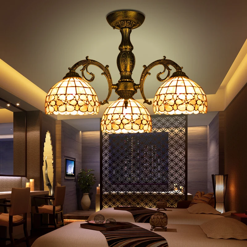 Vintage 8" 3 Bulbs Zinc Alloy Mediterranean Sea LED Tiffany lustres shell lamp for home retro restaurant chandelier bedroom
Vintage 8" 3 Bulbs Zinc Alloy Mediterranean Sea LED Tiffany lustres shell lamp for home retro restaurant chandelier bedroom