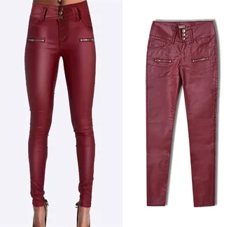 Plus size high waist european leather skinny jeans Wine red pu Skinny pencil jeans pantalon mujer sexy slim trousers 021809
Plus size high waist european leather skinny jeans Wine red pu Skinny pencil jeans pantalon mujer sexy slim trousers 021809